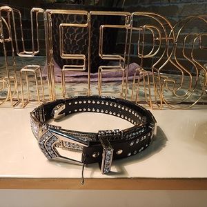 Christine Alexander Swarovski Crystal Leather Belt